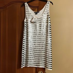 French connection silver and white sequins dress. Size 4. New with tags.